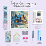 Toile Diamond Painting - Au bout du sentier de neige 80x80cm - MG Factory