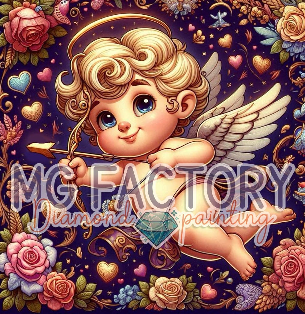 Toile Diamond Painting - Les ailes de Cupidon 65x65cm - MG Factory