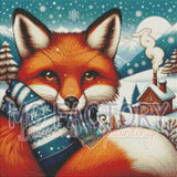 Toile Diamond Painting - Renard sous les flocons 50x50cm - MG Factory