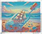 Toile Diamond Painting - Voyage en bouteille 80x65cm - MG Factory