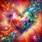 Toile Diamond Painting - Coeur de diamant 70x70cm - MG Factory