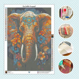 Toile Diamond Painting - Éléphant tribal 50x70cm - MG Factory