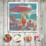 Toile Diamond Painting - Évasion sur la plage 80x80cm - MG Factory