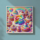 Toile Diamond Painting - Festin sucré 100x100cm - MG Factory