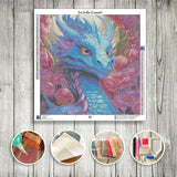 Toile Diamond Painting - le dragon bleu 60x60cm - MG Factory