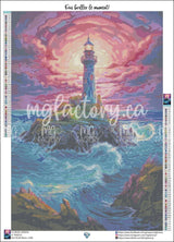 Toile Diamond Painting - Le phare solitaire 50x70cm - MG Factory