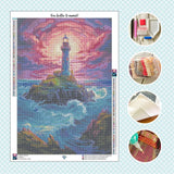 Toile Diamond Painting - Le phare solitaire 50x70cm - MG Factory