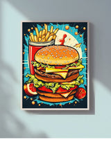 Toile Diamond Painting - Le pop burger 50x65cm - MG Factory